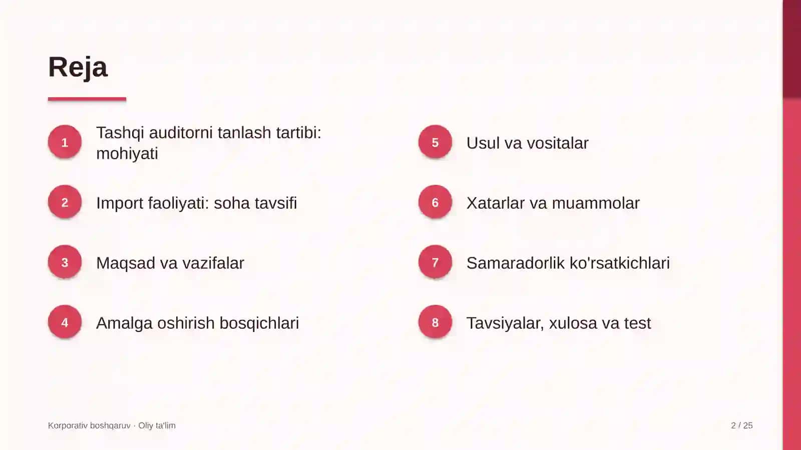 Import faoliyatida tashqi auditorni tanlash tartibi 2