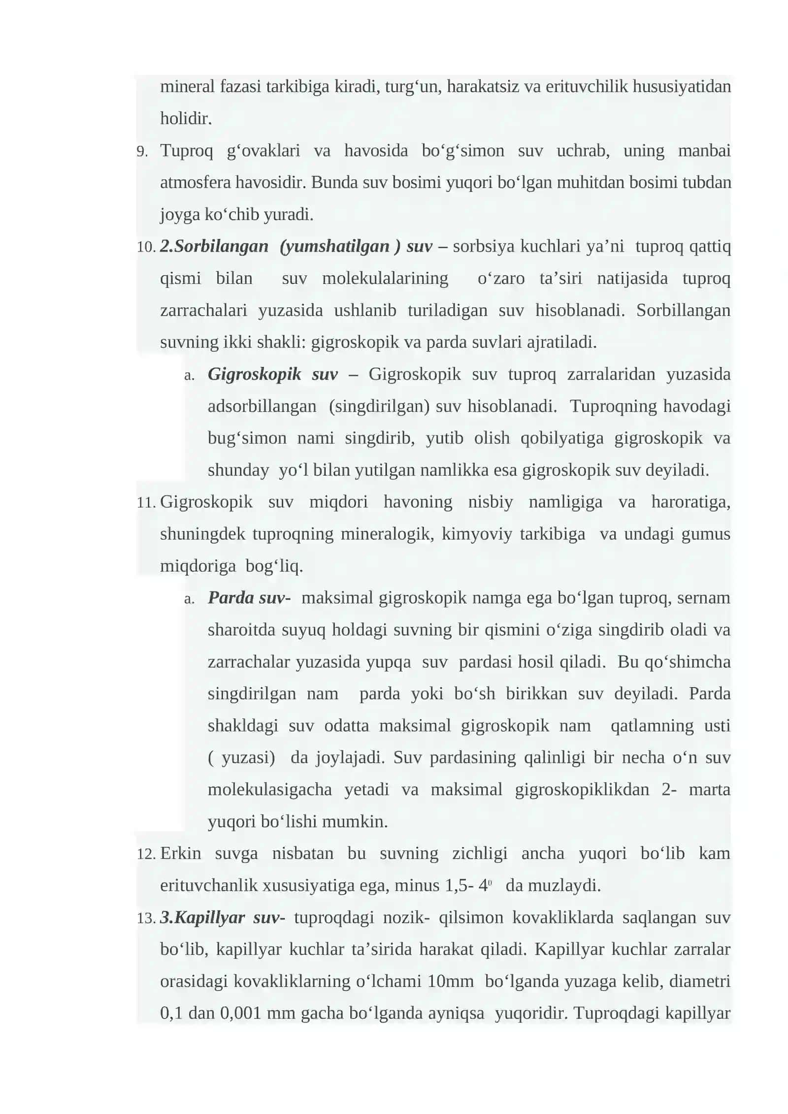 Tuproq suv rejimining irigatsion tipi va uning o’simlik rivojlanishiga ta’siri 2