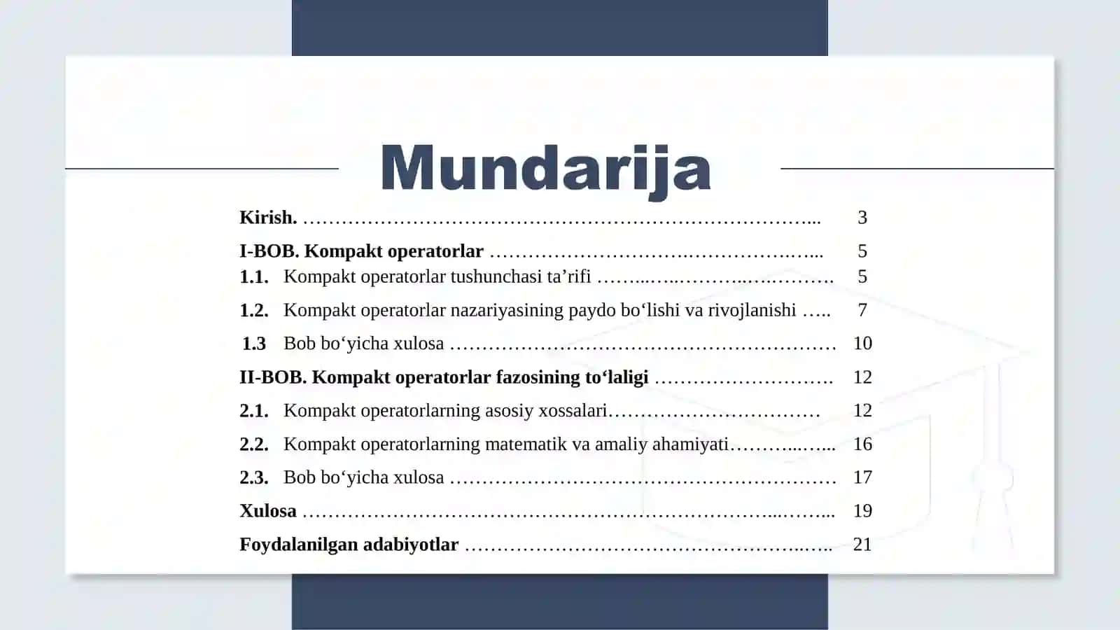 "FUNKSIONAL ANALIZ" FANIDAN Kurs ishi 2