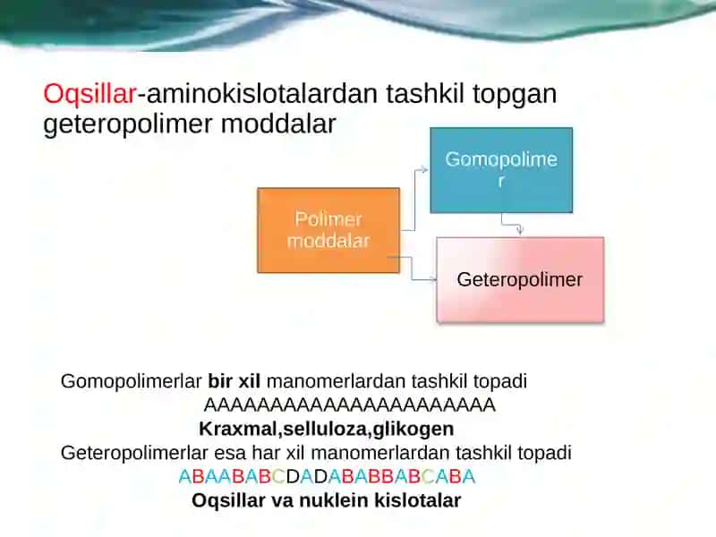Oqsillar(тузилиши ва биологик хоссалари) 2