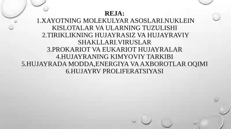 Hayotning molekulya rasoslari 2