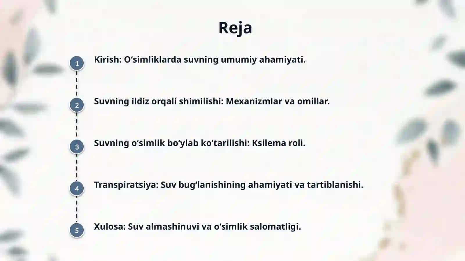 Oʻsimliklarda suv almashinuvi 2