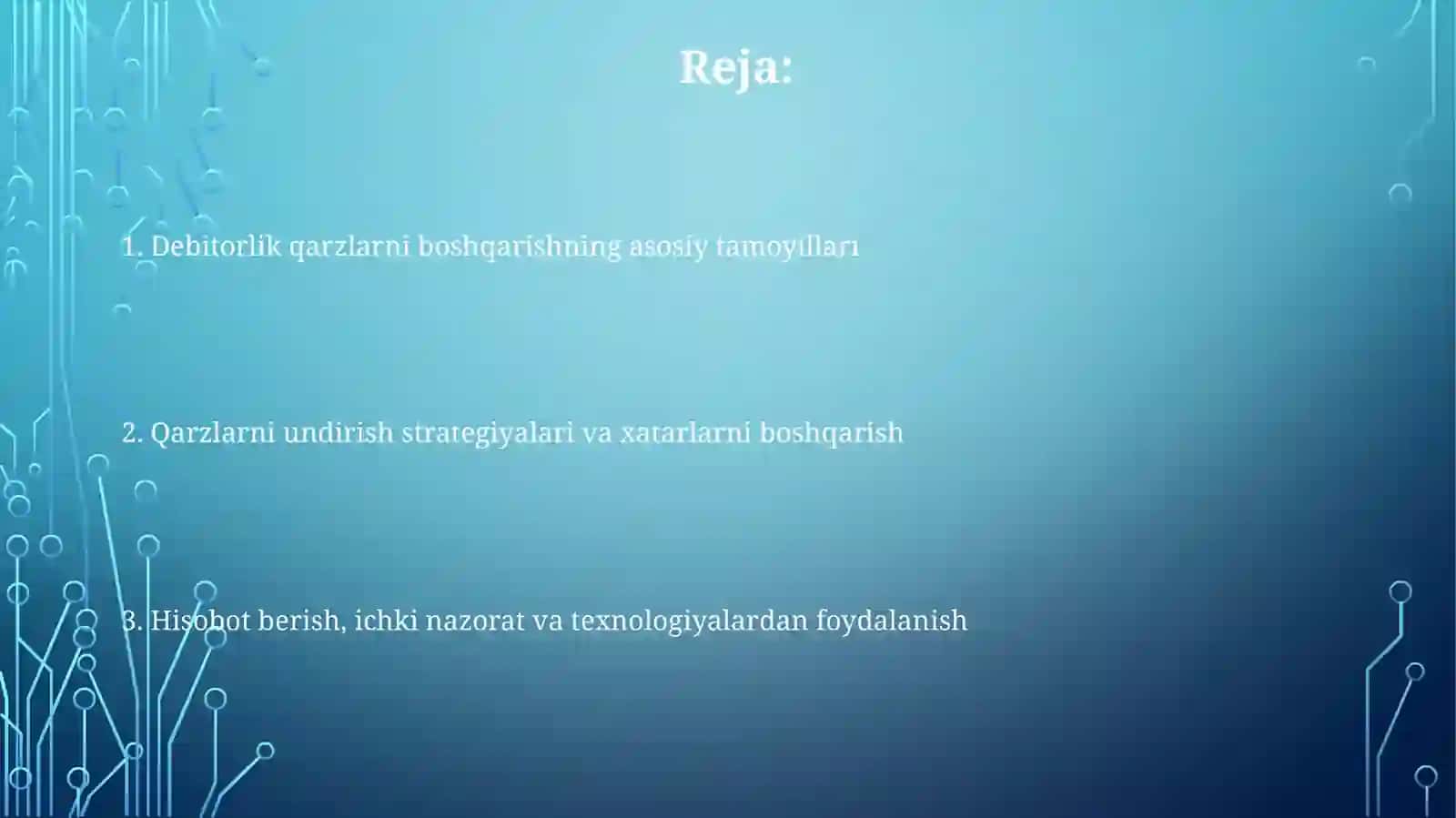 Debitorlik qarzlarni boshqarish 2