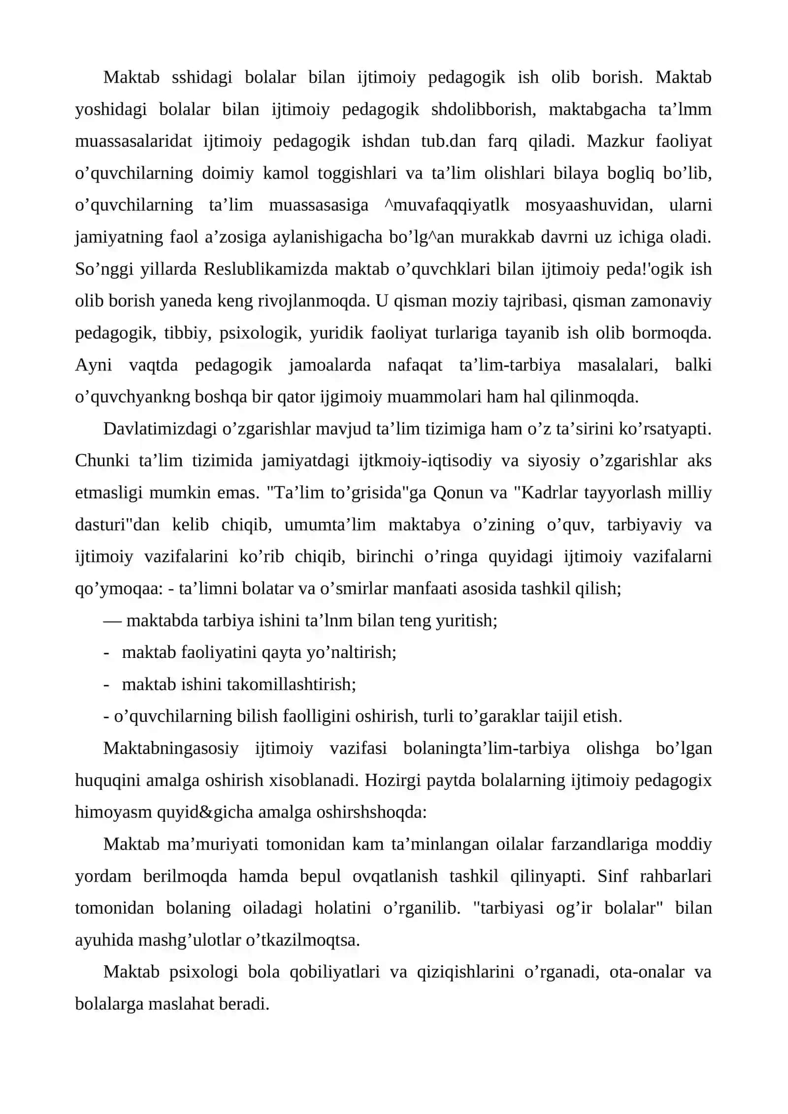 Ijtimoiy pedagogning maktab yoshidagi bolalar bilan olib boradigan faoliyati 2