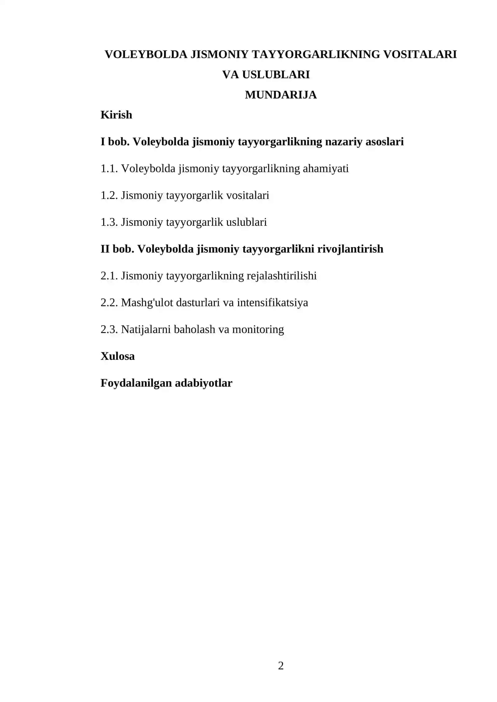 Voleybolda jismoniy tayyorgarlikning vositalari va uslublari 2