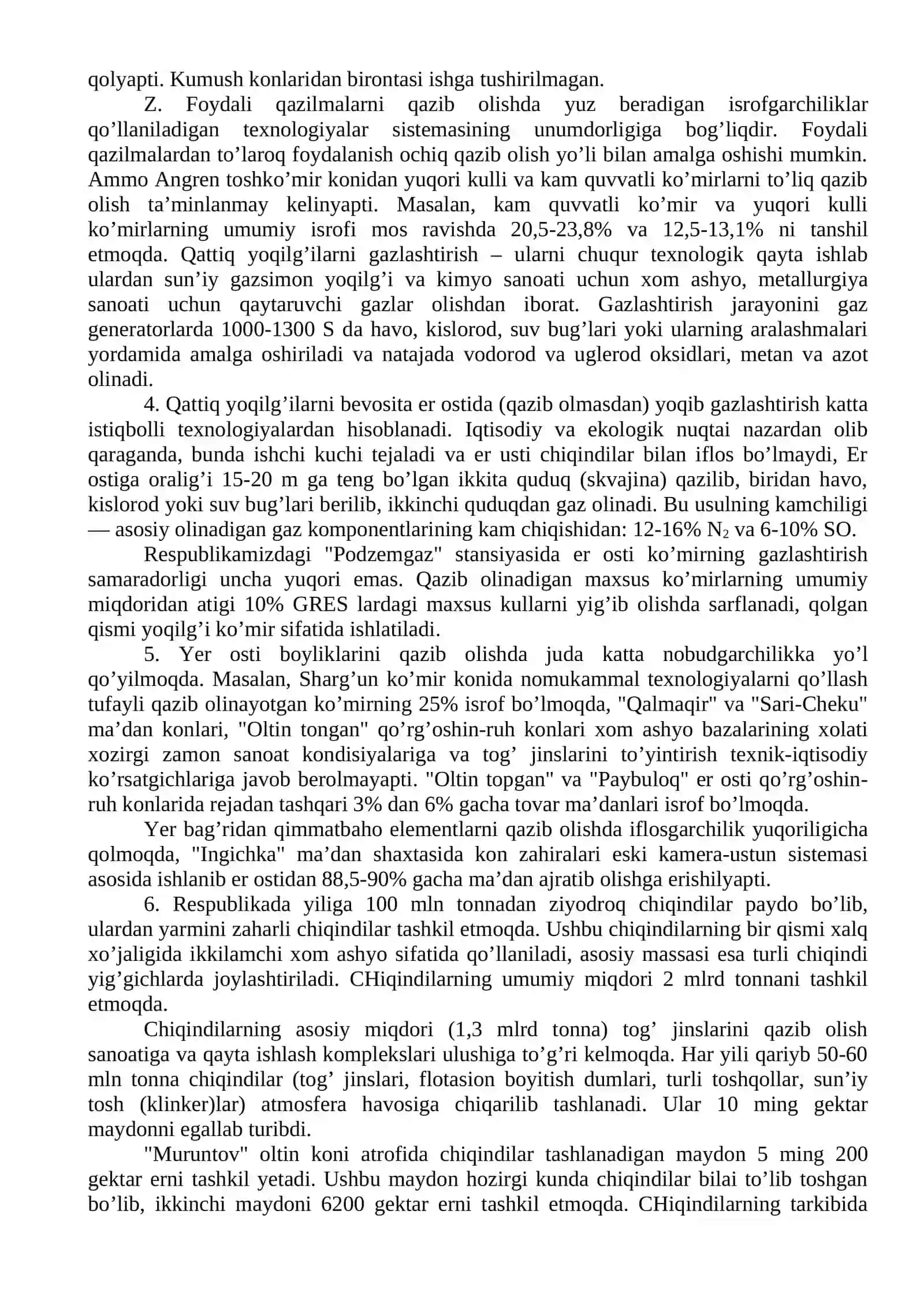 Neft - gaz sanoati korxonalaridagi chiqindilar va ulardan samarali foydalanish muammolari 2