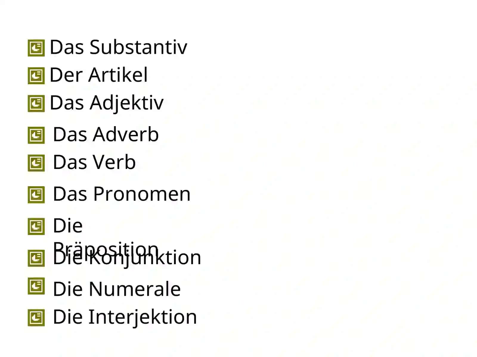 Die Wortarten 2