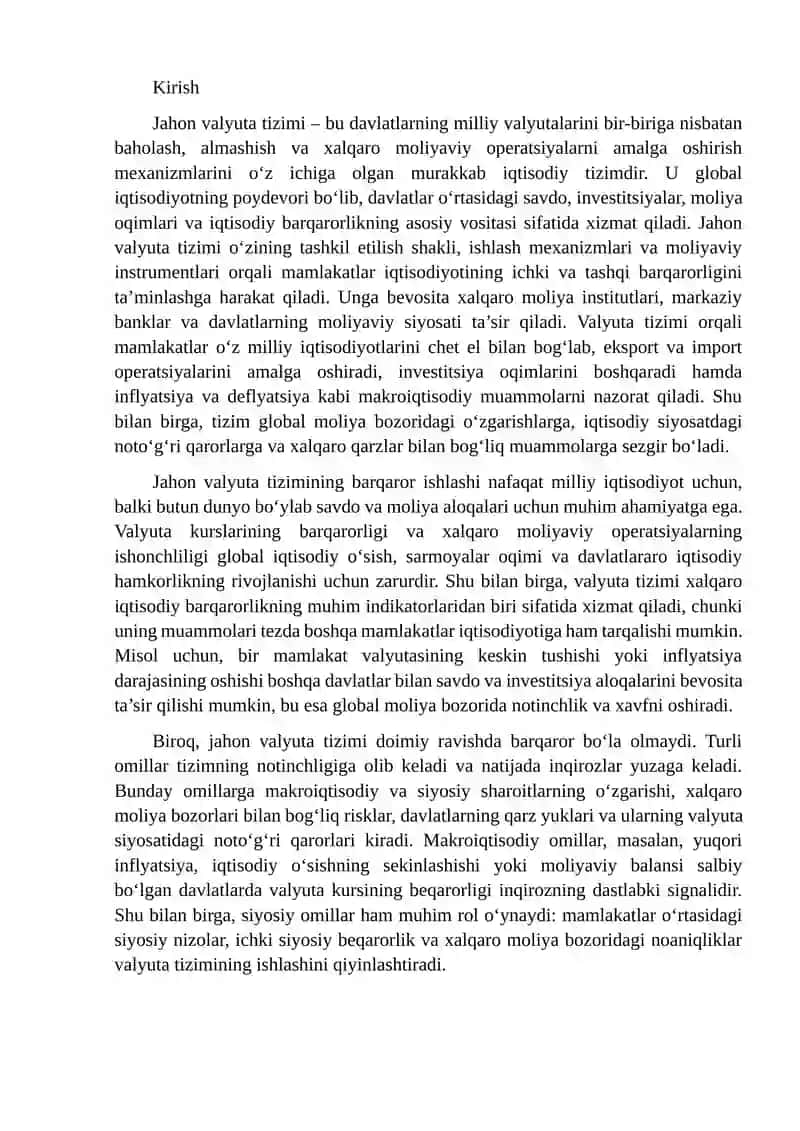 Jahon valyuta tizimining inqiroz bosqichlari 2
