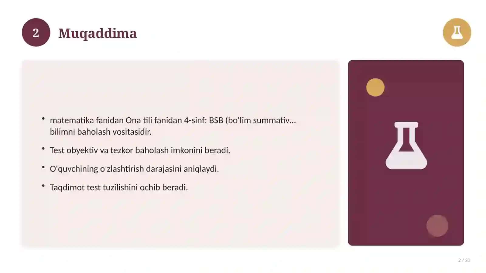 Ona tili fanidan 4-sinf: BSB (bo'lim summativ baholash) 2