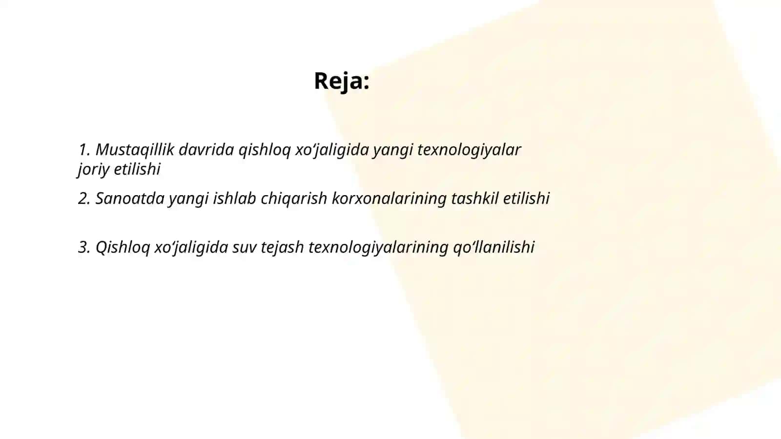 Mustaqillik yillarida qishloq xoʻjaligi va sanoat sohasidagi oʻzgarishlar 2
