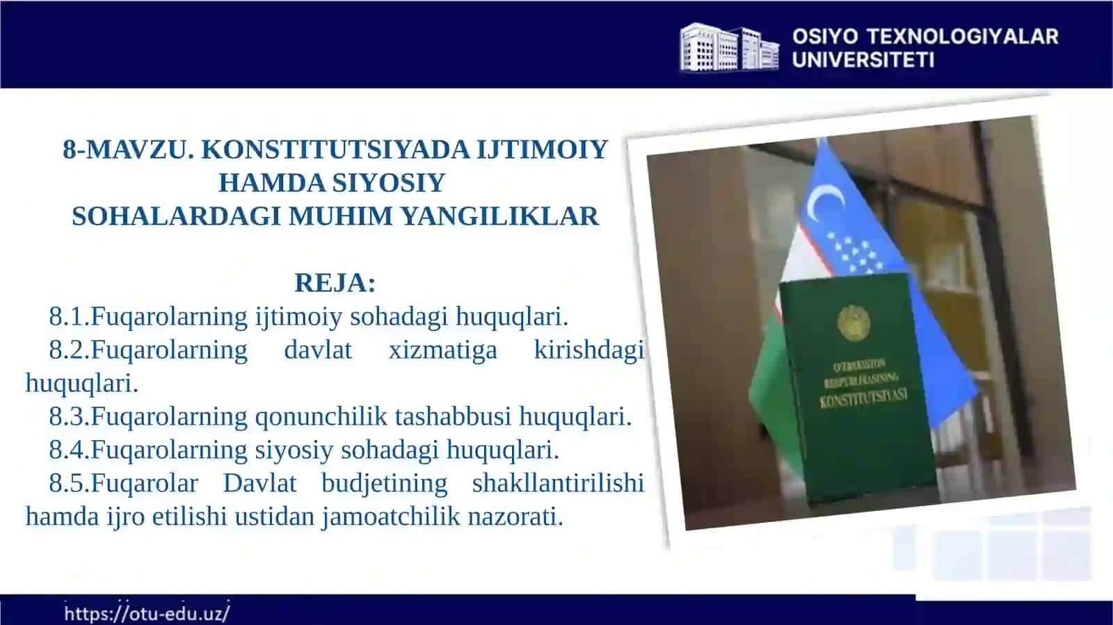 Konstitusiyada Ijtimoiy Hamda Siyosiy Sohalardagi Muhim Yangiliklar 2
