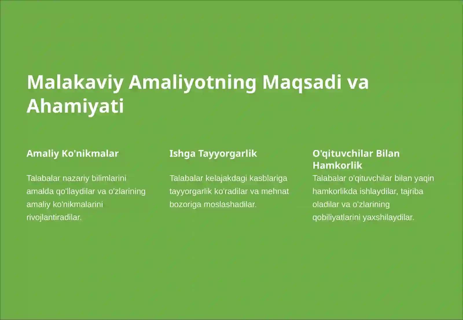 Maktabda Malakaviy Amaliyot 2