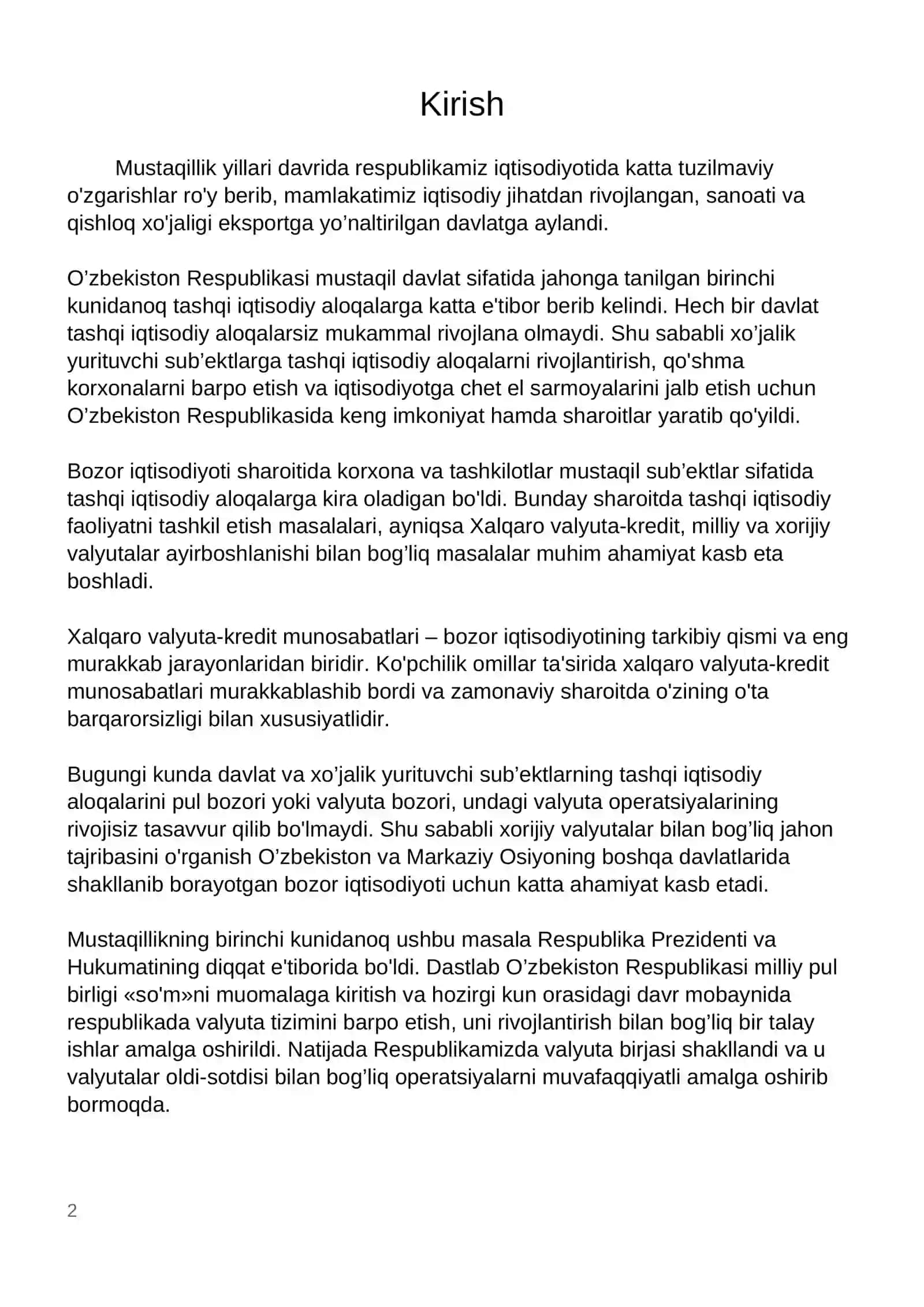 Xalqaro valyuta tizimining shaklanishi va rivojlanishi 2