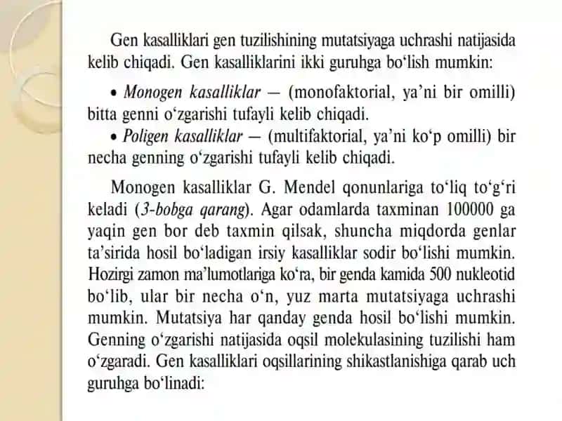 Insonlarda gen tuzulishi va vazifalari 2