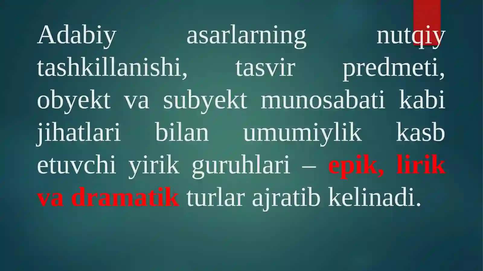 ADABIY TUR VA JANRLAR 2