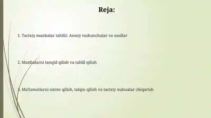 Tarixiy manbalar tahlili 2