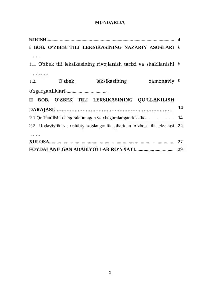O‘zbek tili leksikasining qo‘llanilish darajasi 2