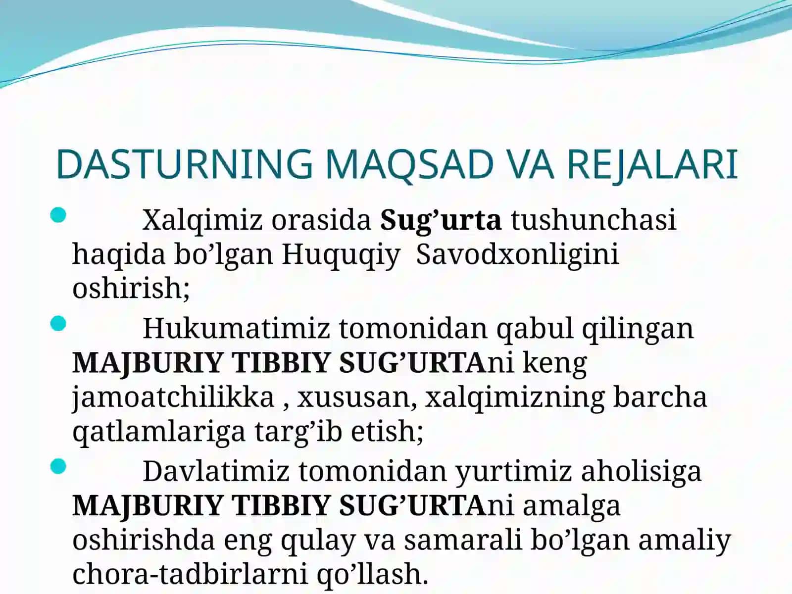 MAJBURIY TIBBIY SUG’URTANI DAVLAT TOMONIDAN AMALGA OSHIRISH BO’YICHA DASTUR 2