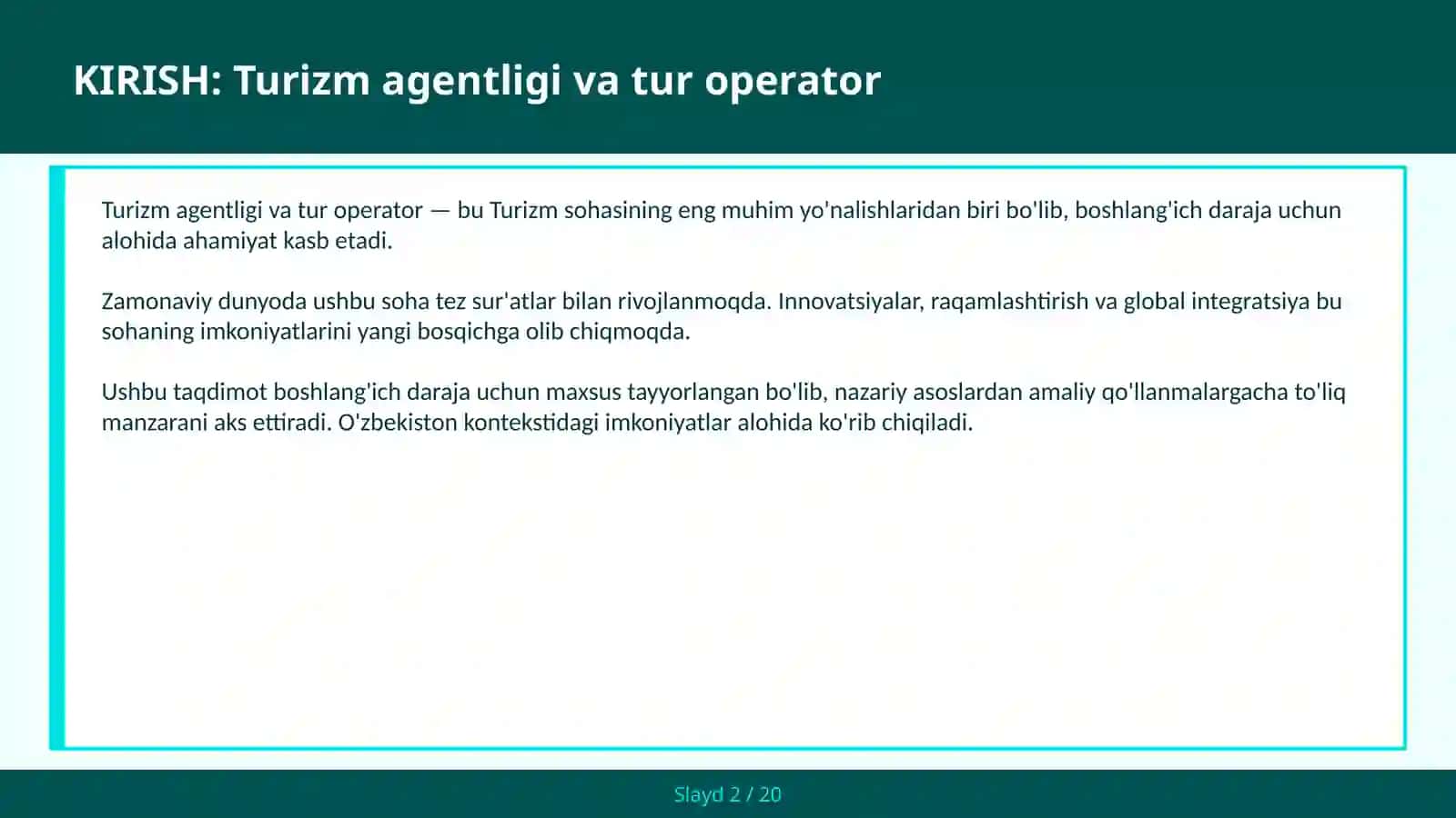 Turizm agentligi va tur operator 2