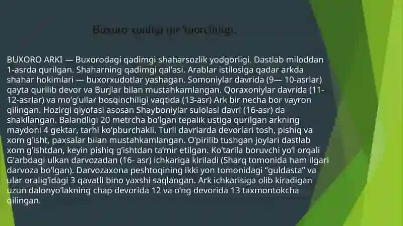 XONLIKLAR ME'MORCHILIGi 2