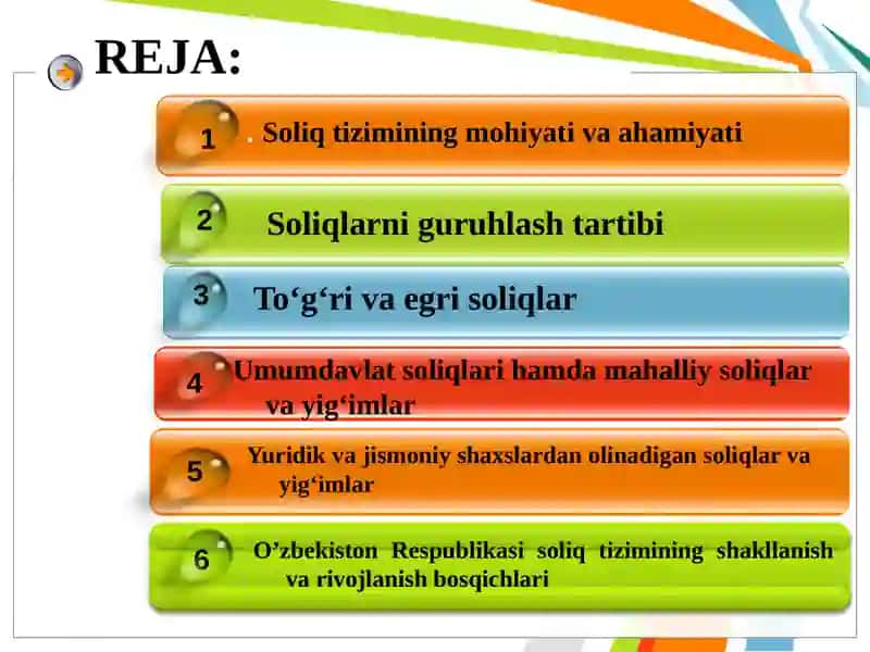 Soliqlar va soliqqa tortish(II qism) Soliq nazariyasi 2