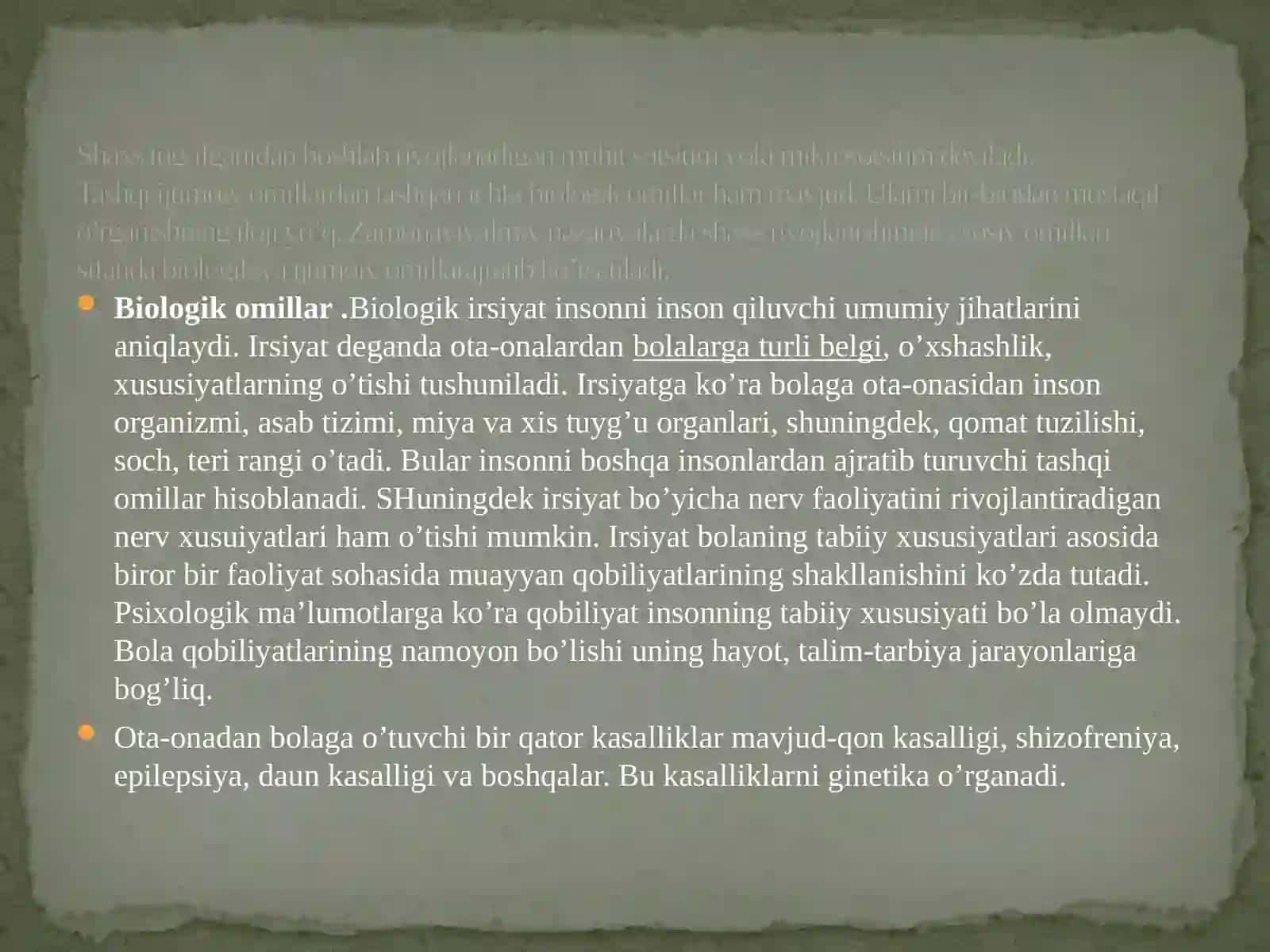 BOLALIK – INSONNING IJTIMOIY HAYOTMEʼYORLARINIEGALLAY BOSHLASH DAVRI 2