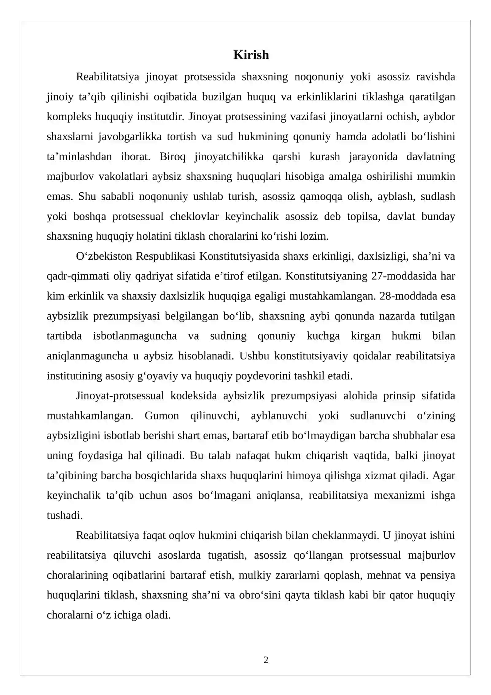 Reabilitatsiya tushunchasi, asoslari va oqibatlari 2