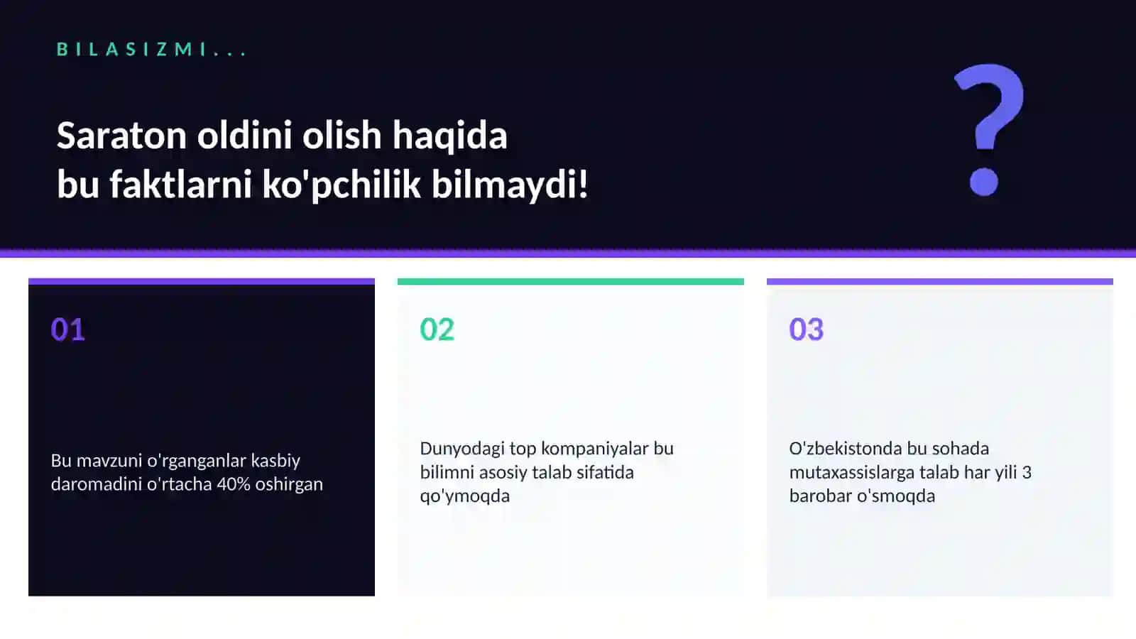 Saraton oldini olish 2