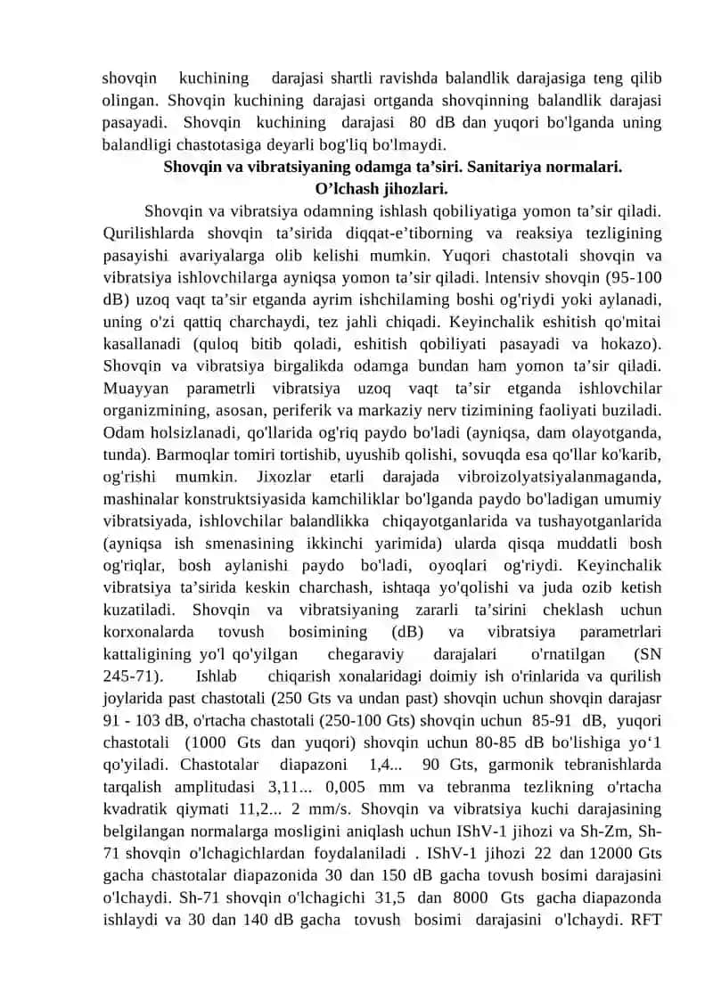 Ishlab chiqarishdagi shovqin va vibratsiyani hisoblash 2