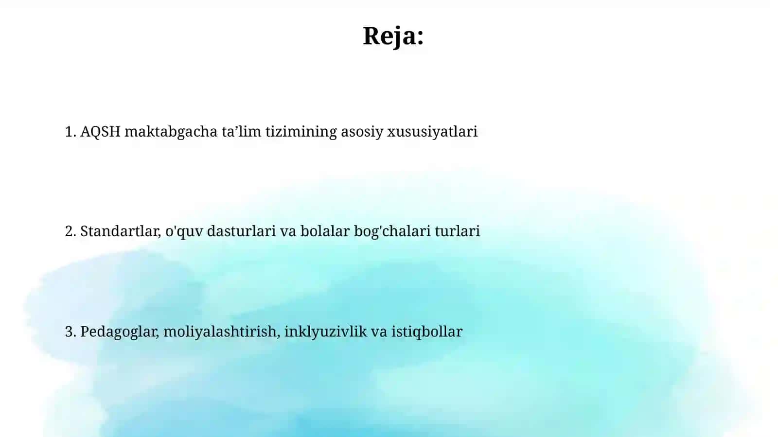AQSh maktabgacha ta'limi 2