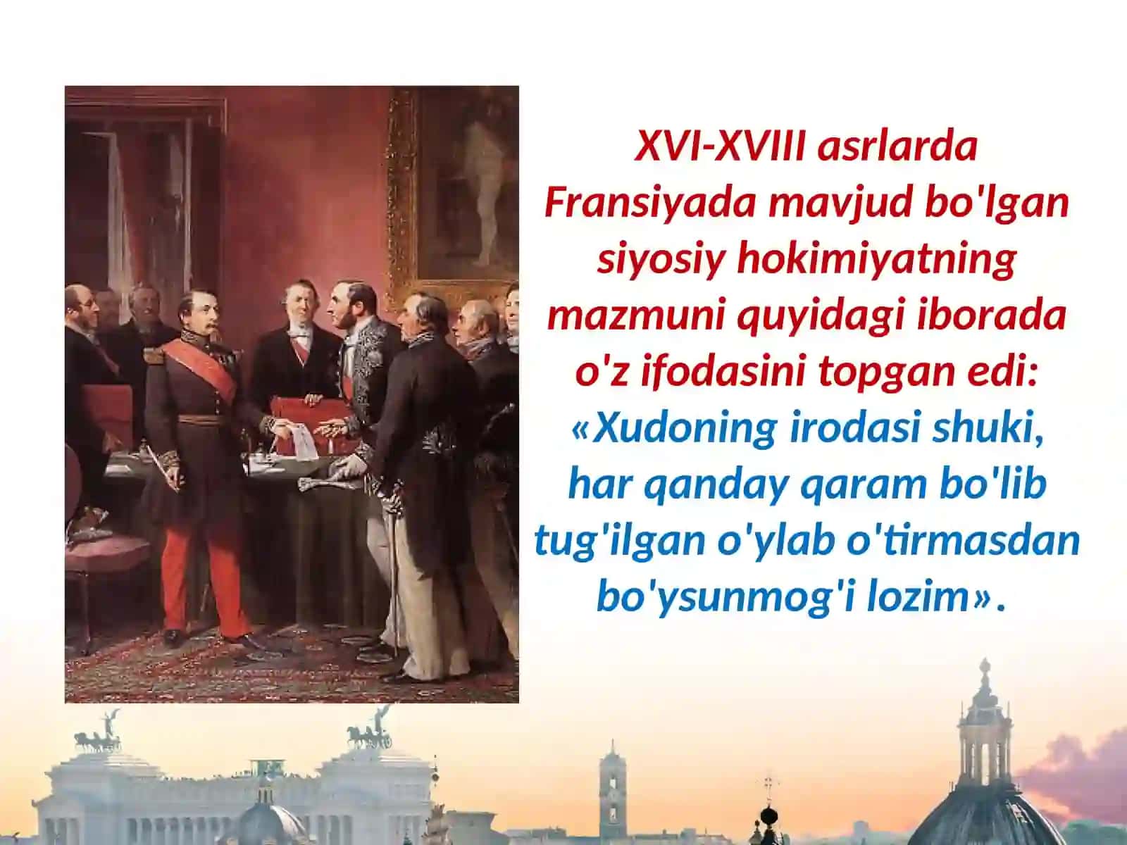 8-sinf Jahon tarixi Fransiyada mutlaq monarxiya dars taqdimot 2