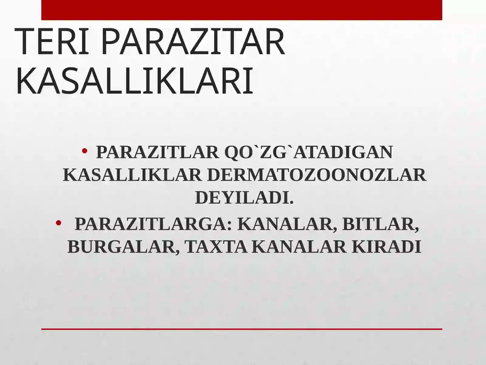 TERINING PARAZITAR KASALLIKLARI 2