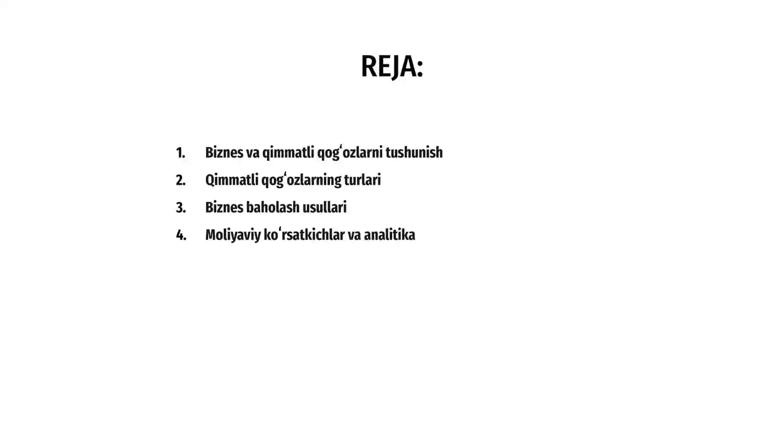 Biznes va qimmatli qogʻozlarni baholash 2