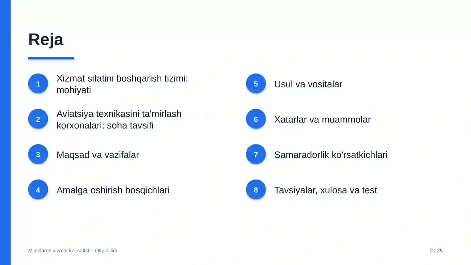 aviatsiya texnikasini ta'mirlash korxonalarida xizmat sifatini boshqarish tizimi 6424 2