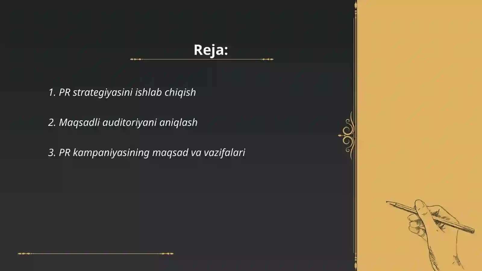 PR strategiyasini ishlab chiqish 2