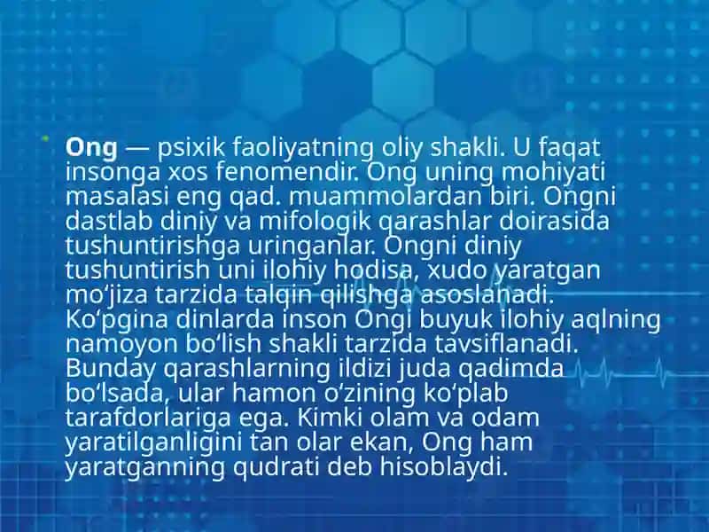 ONGNING TA'RIFI HAQIDAGI PSIXOLOGIK TASAVVUR 2
