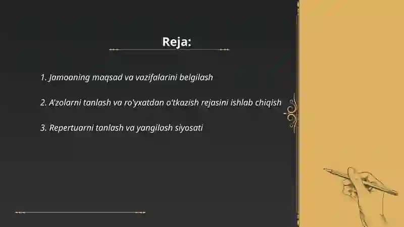 Havaskorlik cholğu jamoasi ishini rejalashtirish 2