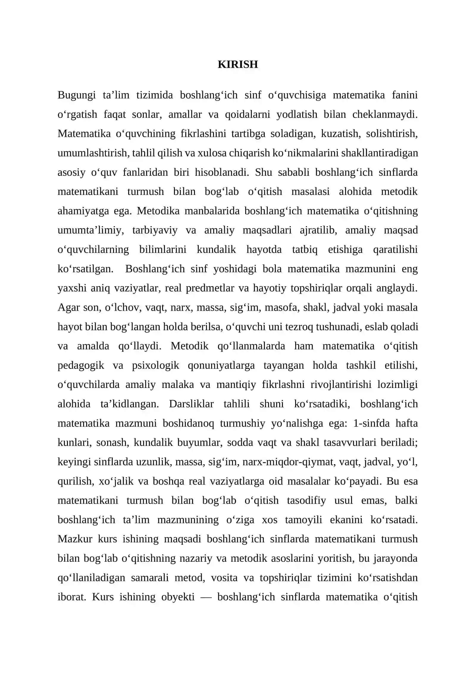 Turmush bilan bog‘langan matematika fanini o‘rgatish metodikasi 2