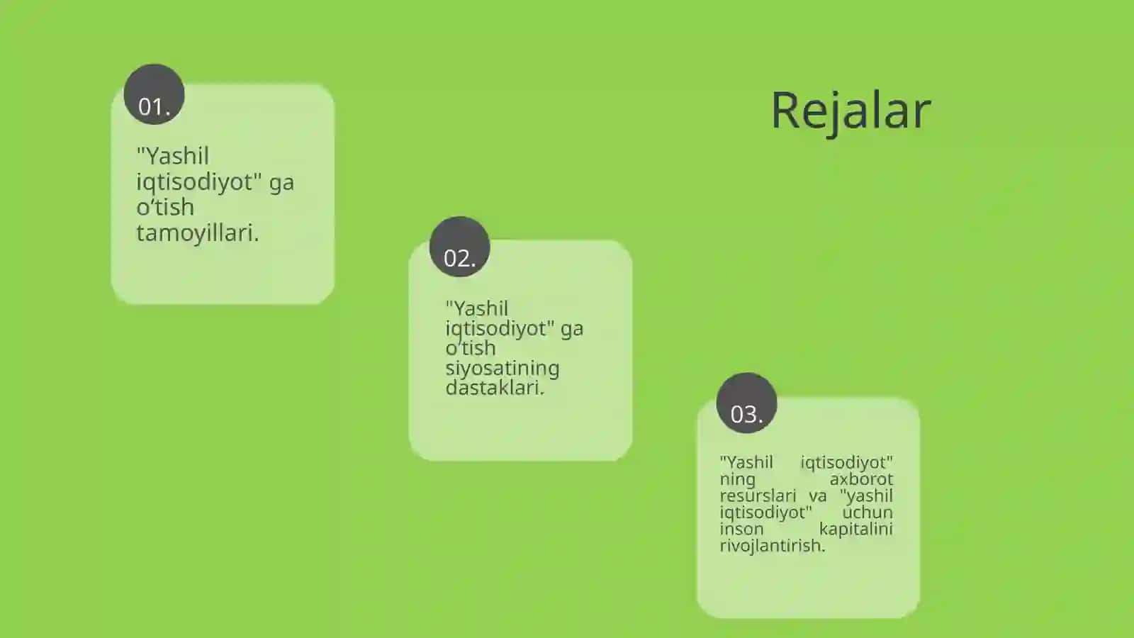 Yashil iqtisodiyotni rivojlantirish strategiyalari 2