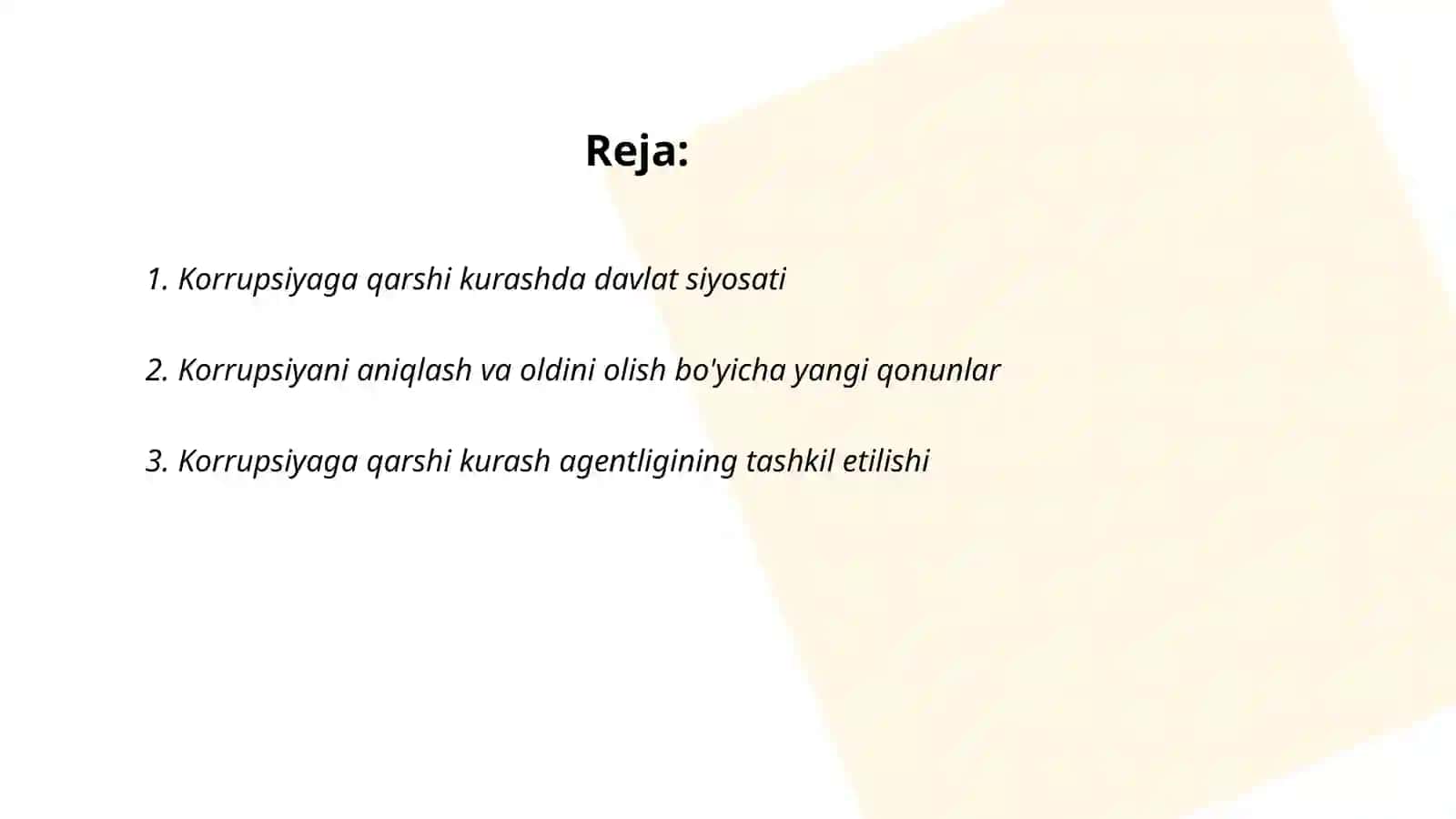 Oʻzbekistonda korrupsiyaga qarshi kurashga oid amalga oshirilgan islohotlar mohiyati 2