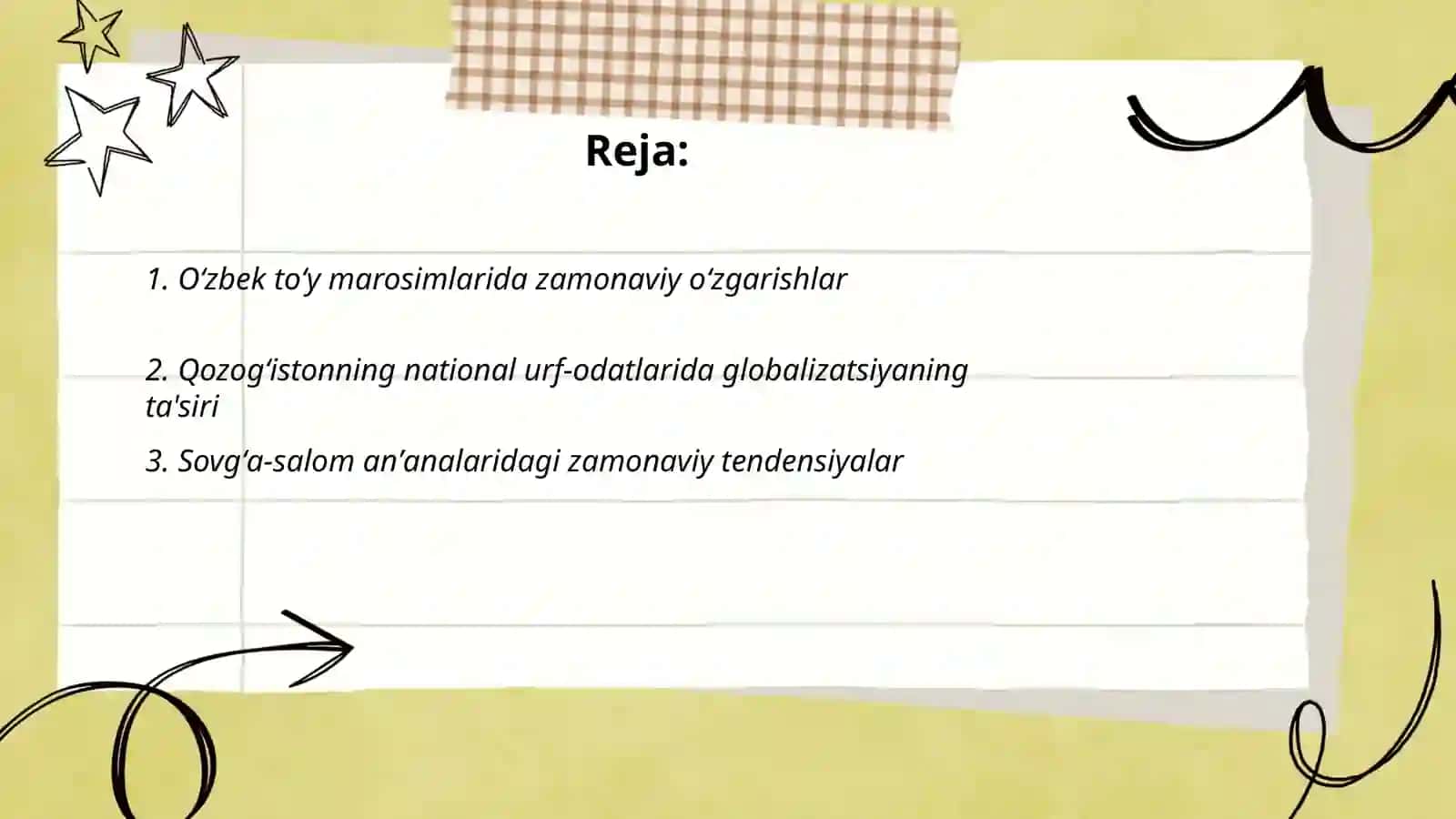 Ma'naviy madaniyatdagi transformatsiyalar (xalqlarning urf-odatlari va marosimlarda roʻy bergan oʻzgarishlar) Oʻzbeklar va qozoqlar 2