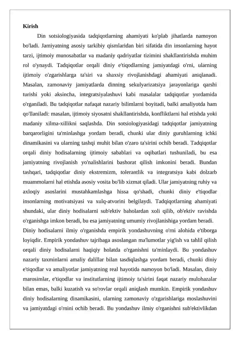 Din sotsiologiyasining empirik metodlari 2