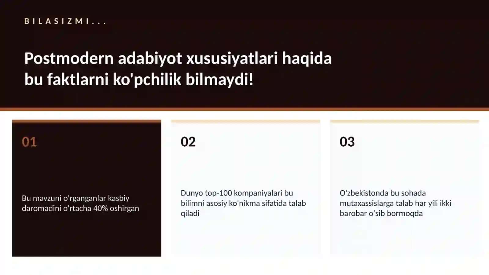 Postmodern adabiyot xususiyatlari 2