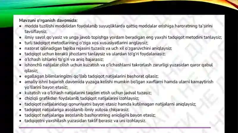 Qattiq moddalarining eritish jarayoni 2