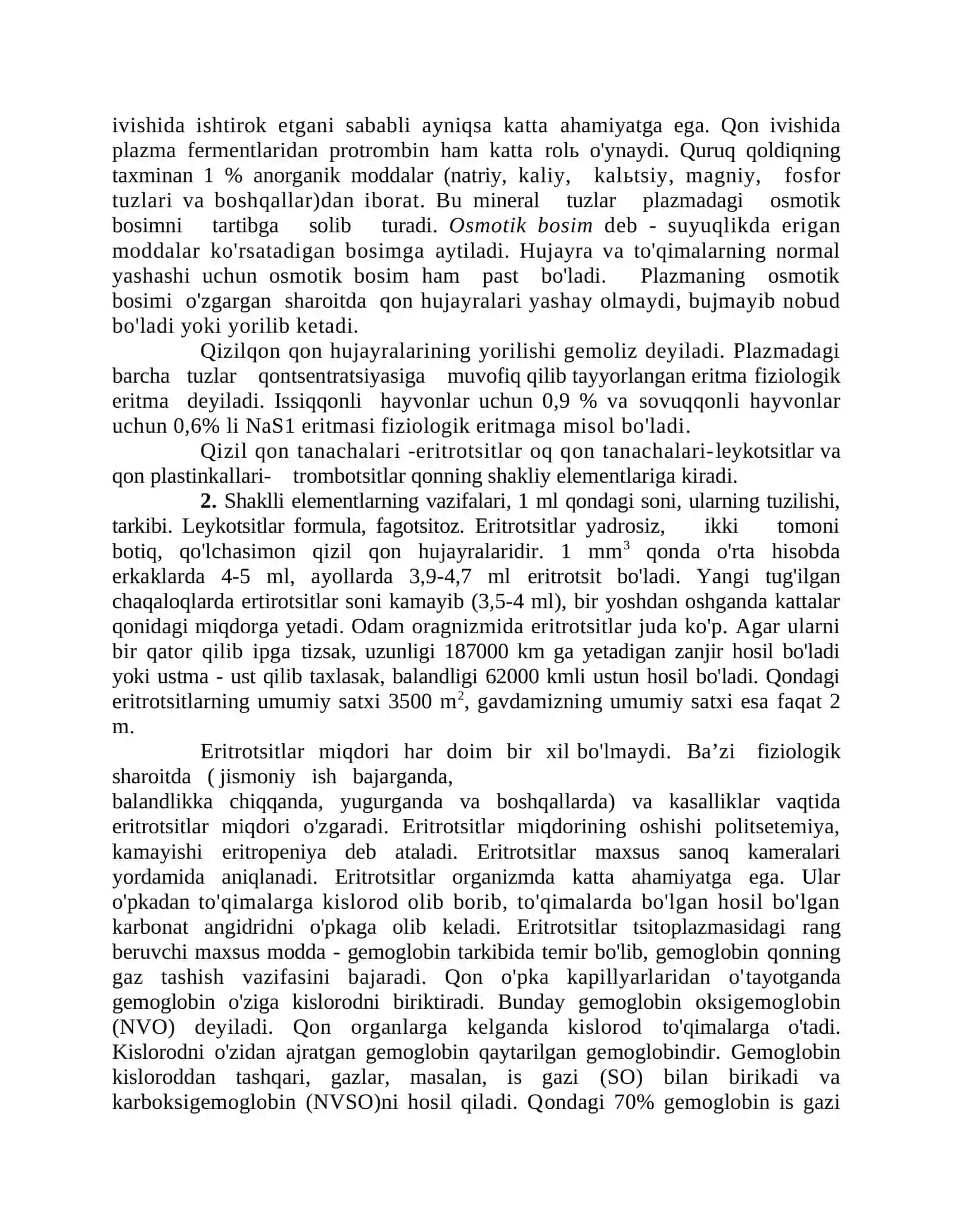 Qon va qonning shaklli elementlari 2