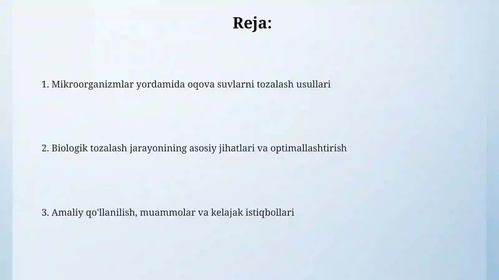 Chiqindi suvlarni mikroorganizmlar yordamida tozalash 2