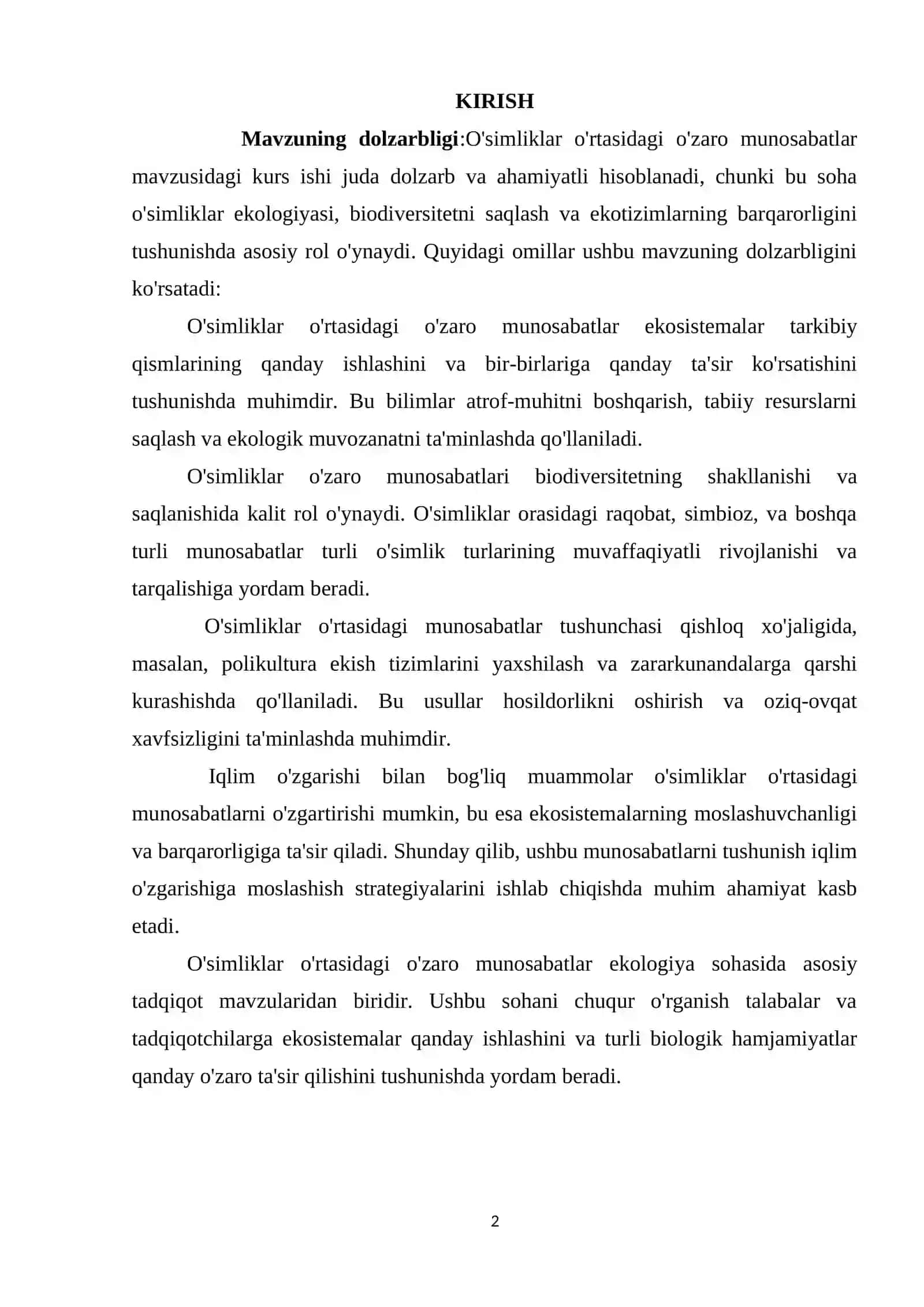 O'simliklar o'rtasidagi o'zaro munosabatlar 2