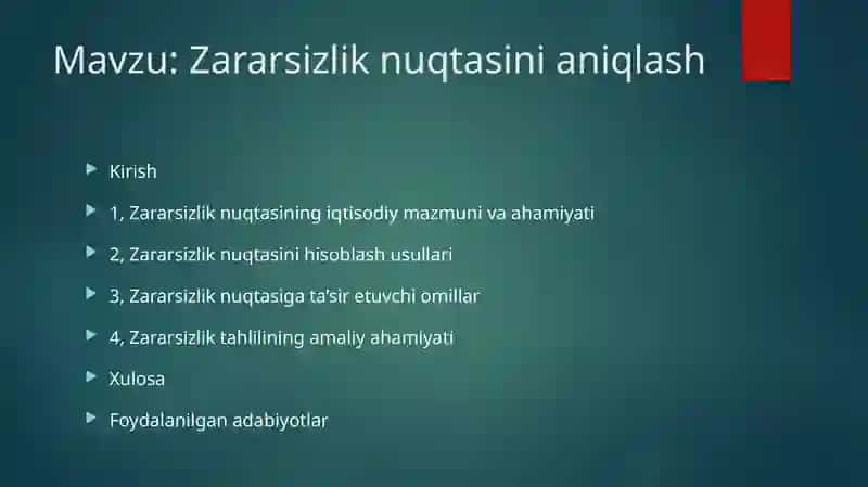 Boshqaruv hisobi fanidam 2