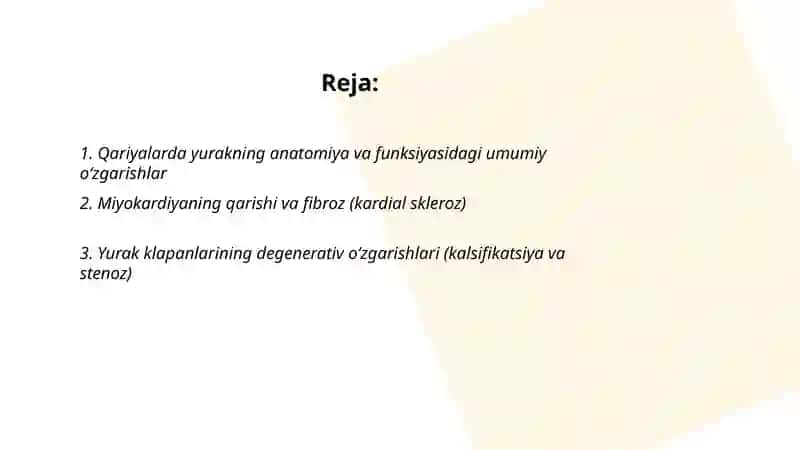 Qariyalarda yurak qon tizimi aʼzolari 2