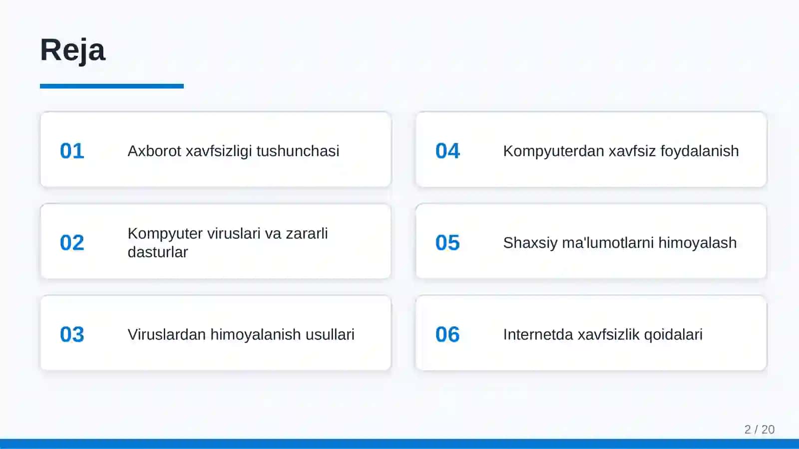 Axborot xavfsizligi va kompyuterda xavfsiz ishlash qoidalari 2
